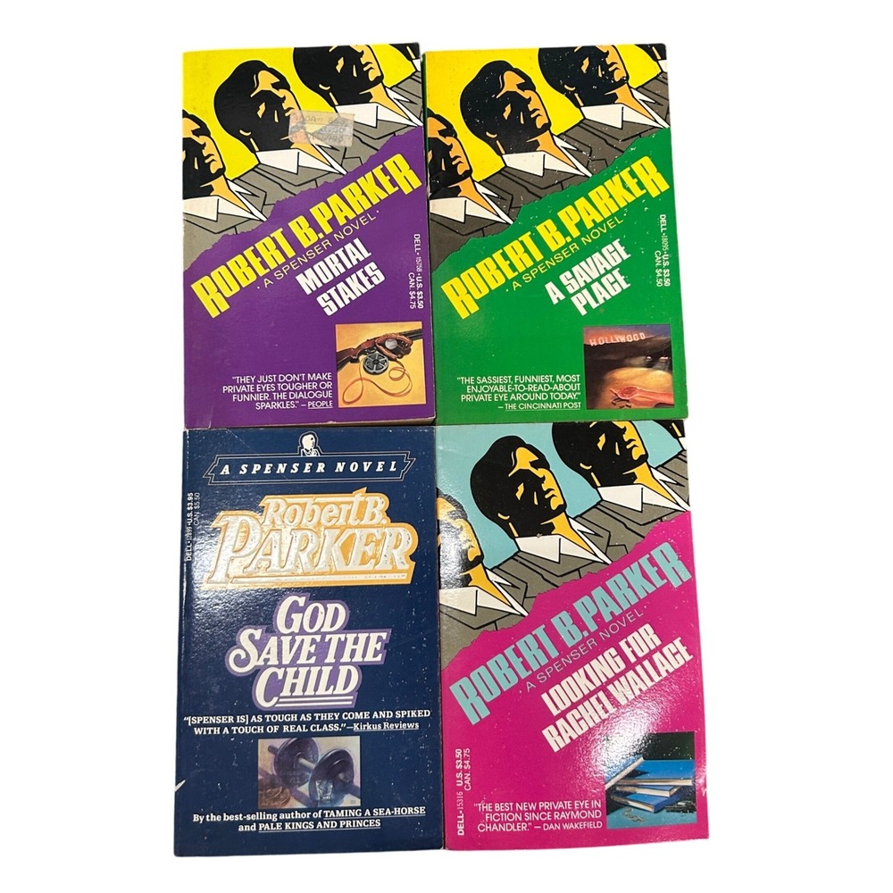 Robert B. Parker Spenser Novel Lot 4 Paperback Multicolor Mystery Noir 80s Retro